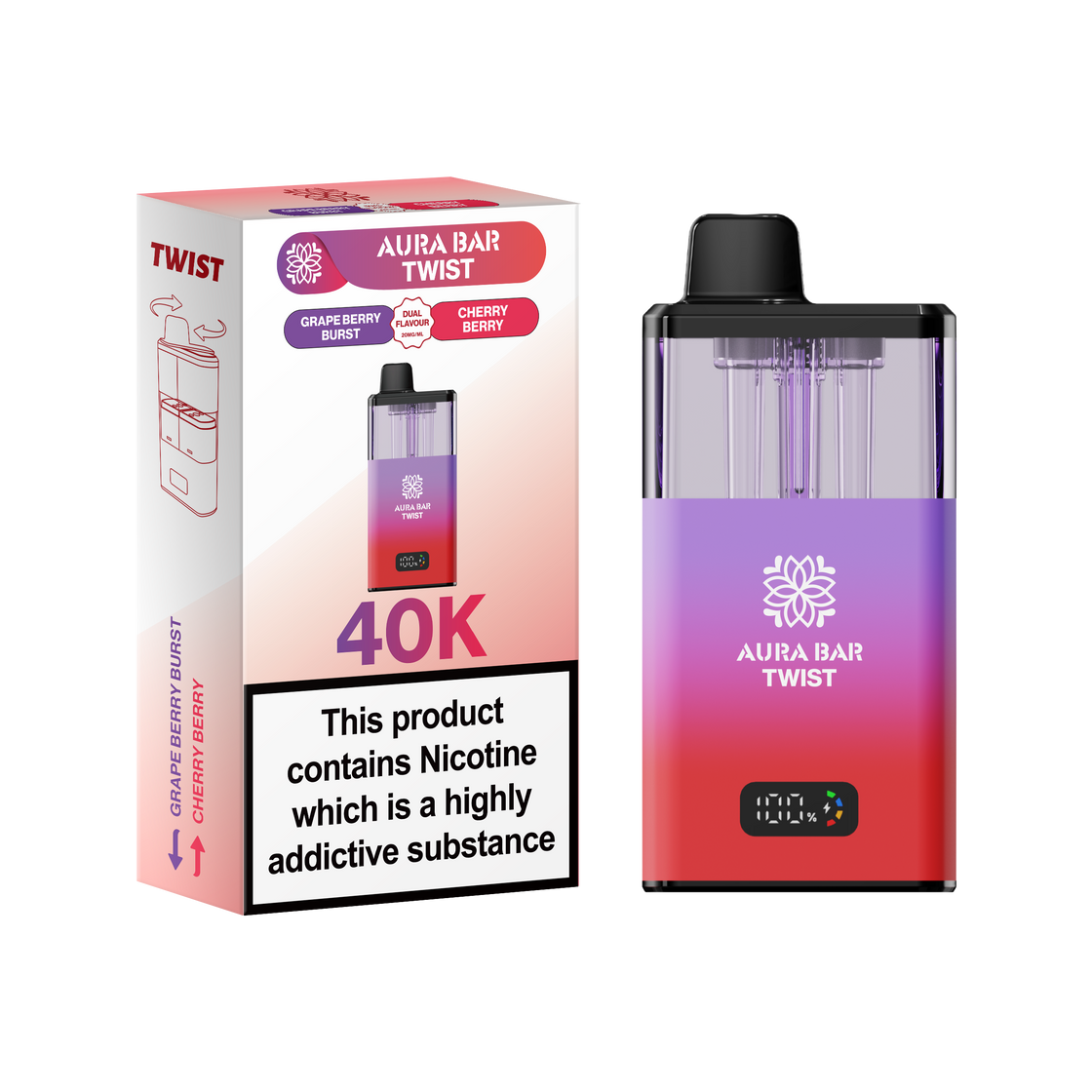 Aura Bar Twist 40K Prefilled Pod Kit (Box of 5)