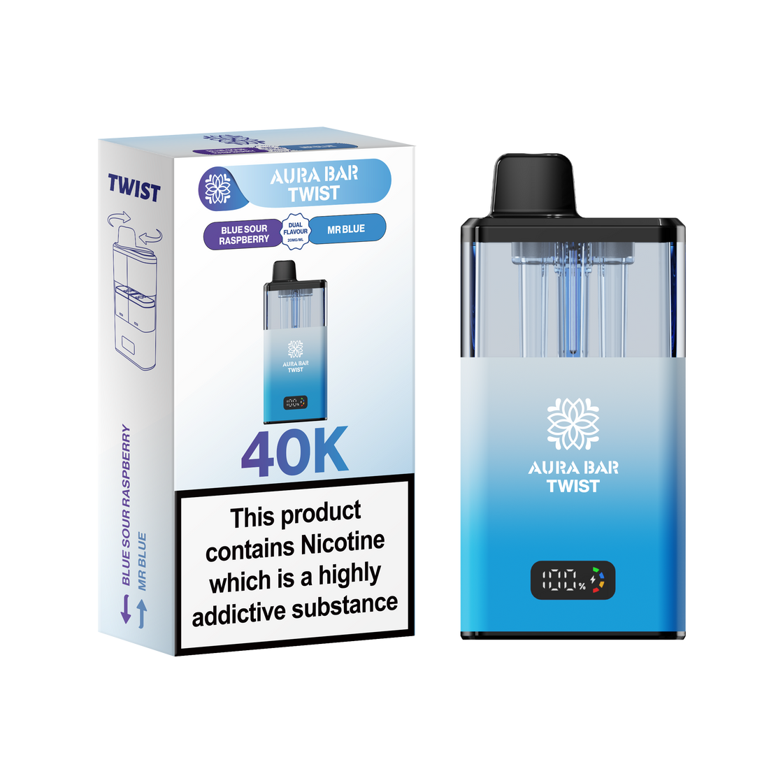 Aura Bar Twist 40K Prefilled Pod Kit (Box of 5)