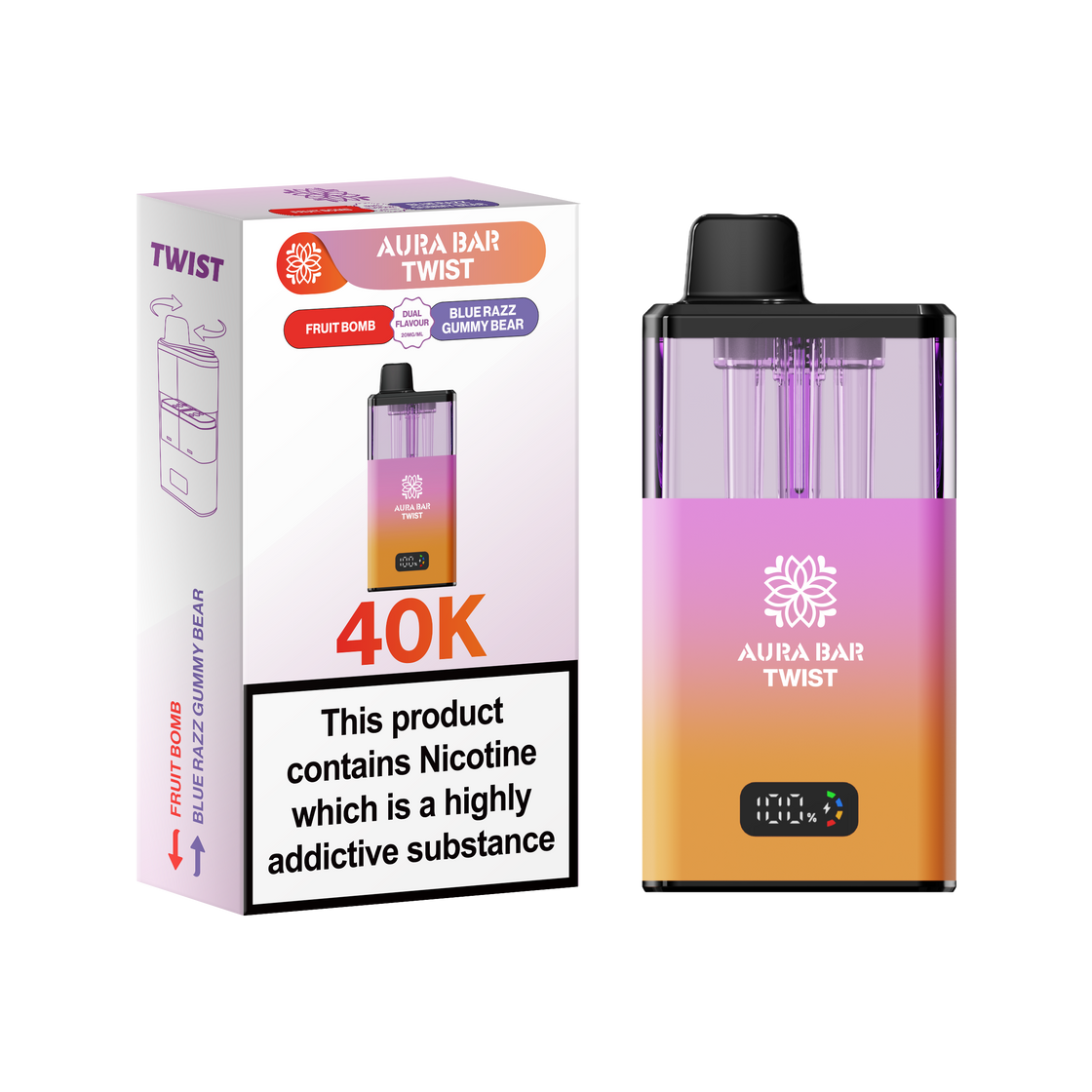 Aura Bar Twist 40K Prefilled Pod Kit (Box of 5)