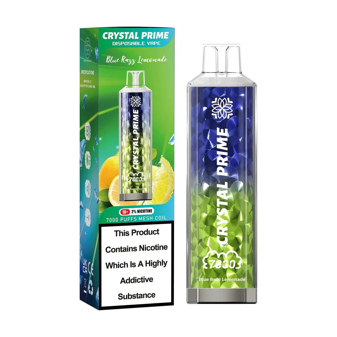 Crystal Prime 7000 Blue Razz Lemonad Flavour
