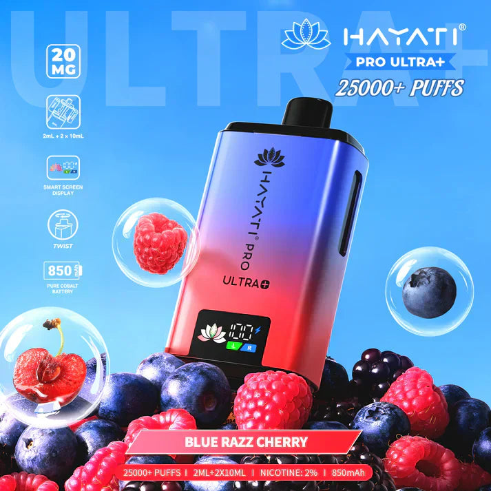 Hayati Pro Ultra Plus 25000 Prefilled Pod Kit  Blue Razz Cherry