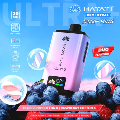 Hayati Pro Ultra Plus 25000 Prefilled Pod Kit  Respberry Cotton K