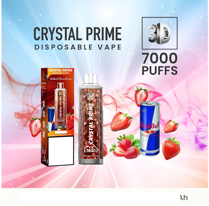 Crystal Prime 7000 Red Bull Strawberry Flavour