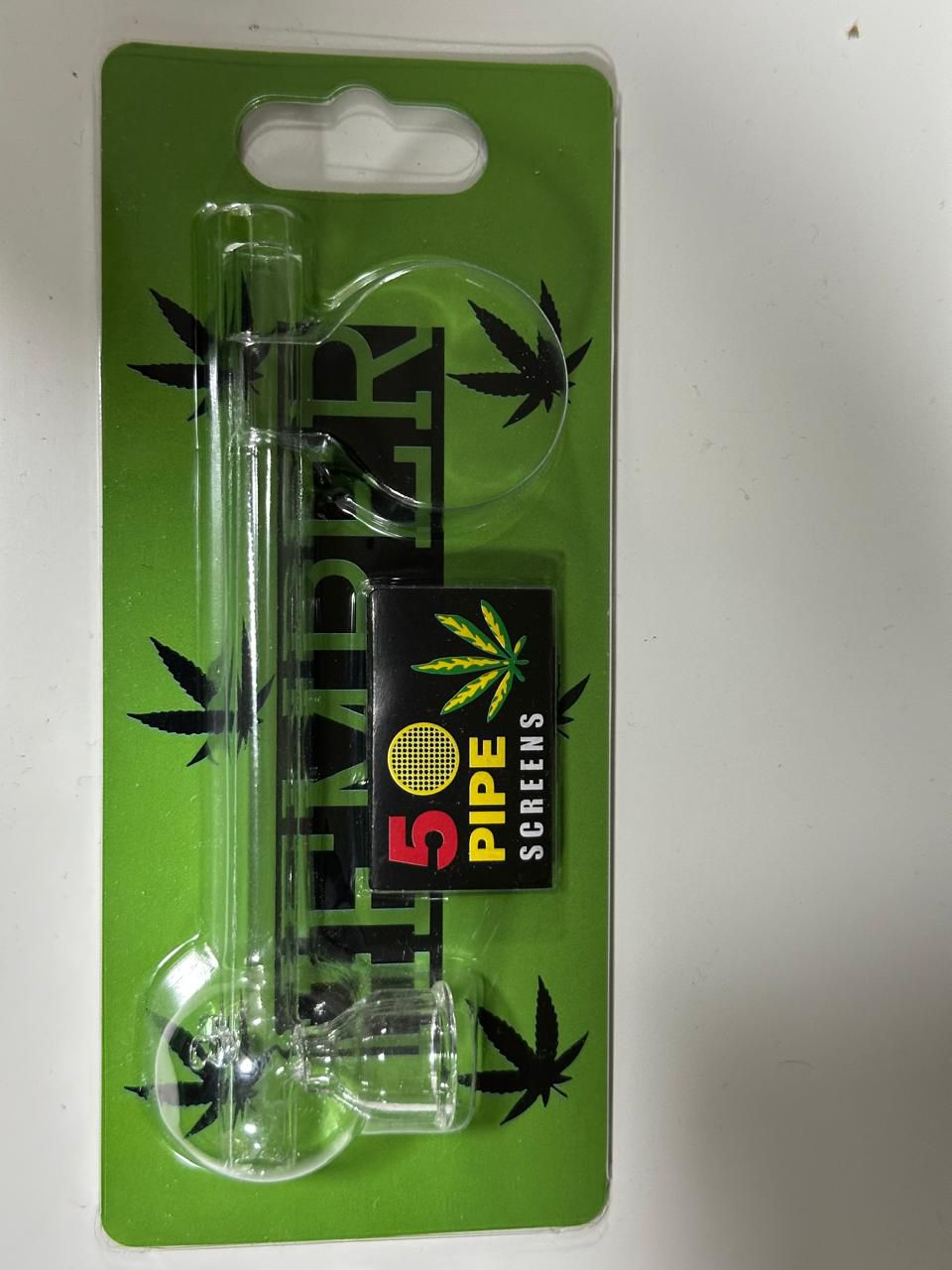 Glass pipes with mini plastic grinder (Box of 12)