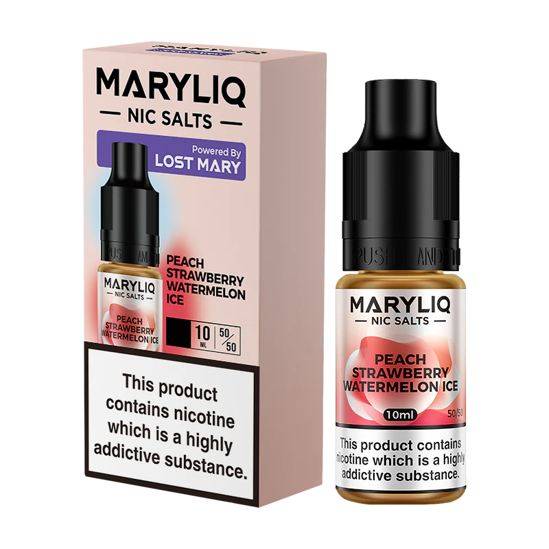 Maryliq Nic Salt Peach Strawberry Watermelon Ice (Box of 10)
