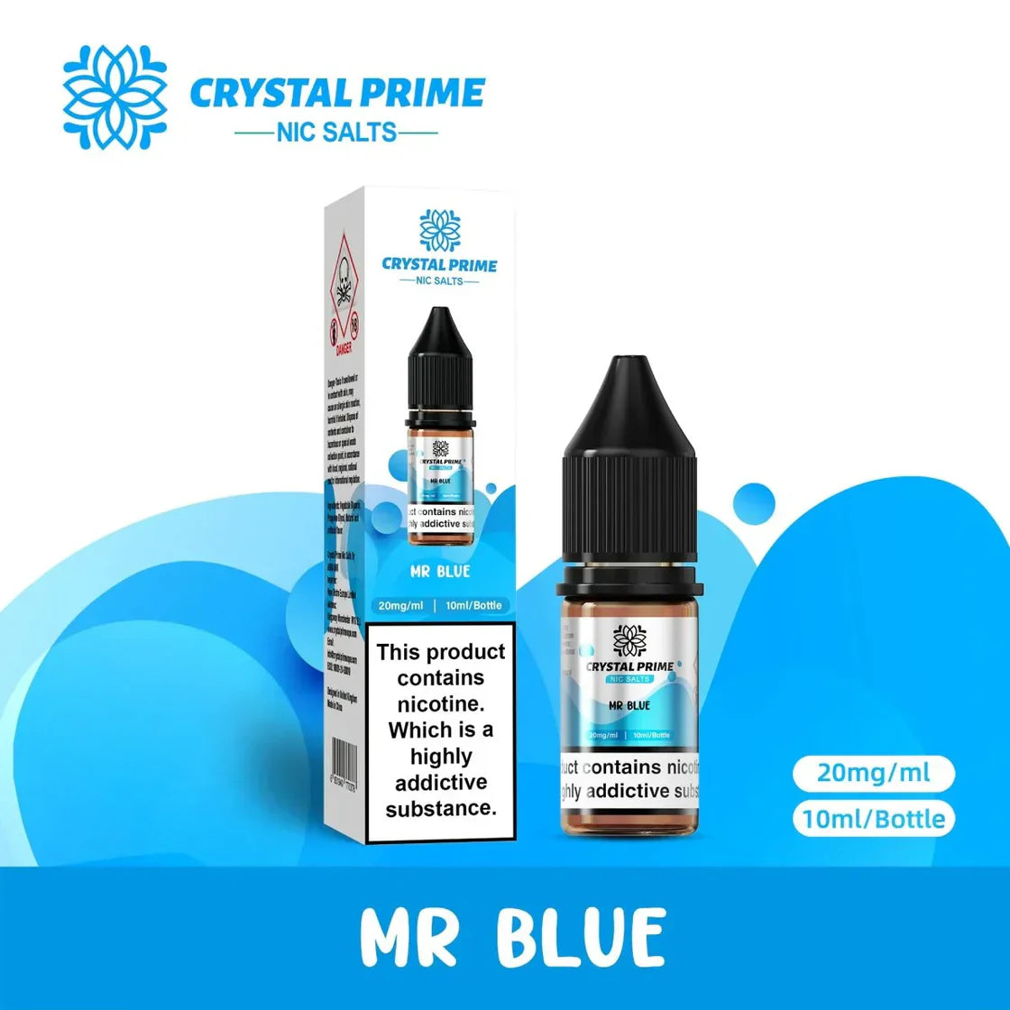 Crystal Prime Nic Salts Mr Blue (Box of 10)